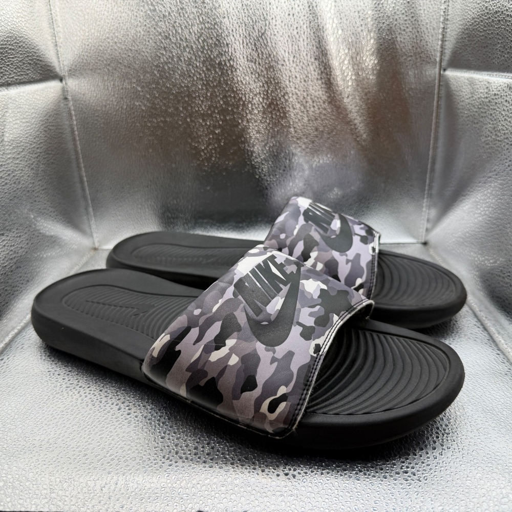 Size 14 Nike Victori One Slides Mens Black Camo Excellent CN9678-001 Sandal